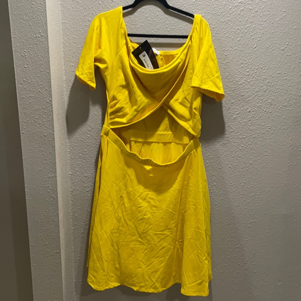 Rebdolls Finesse Cut Out Yellow Mini Dress